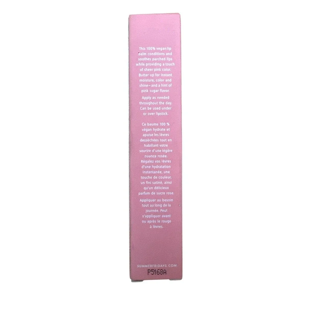 Summer Fridays-Lip Butter Balm Hydration&Shine- Pink Sugar - 0.5oz / 15g - New